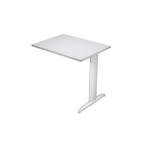 Allungo diretto con fianco metal a T 80x60xH.72 cm grigio Presto gamba verniciata effetto cromato -