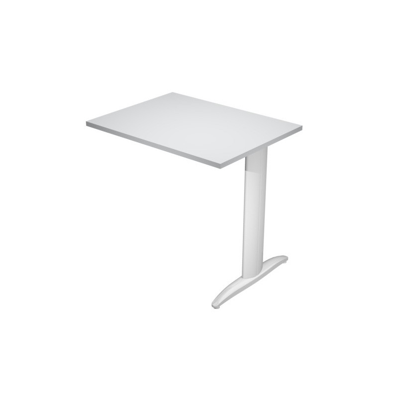 Allungo diretto con fianco metal a T 80x60xH.72 cm grigio Presto gamba verniciata effetto cromato -
