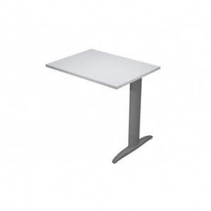 Allungo diretto con fianco metal a T 80x60xH.72 cm grigio Presto gamba antracite opaco 7016 - ALL-PRM-9-AF
