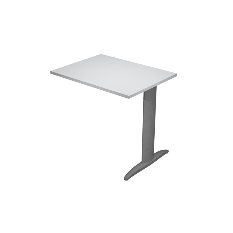 Allungo diretto con fianco metal a T 80x60xH.72 cm grigio Presto gamba antracite opaco 7016 - ALL-PRM-9-AF