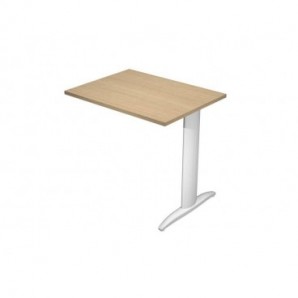 Allungo diretto con fianco metal a T 80x60xH.72 cm rovere Presto gamba grigio alluminio 9006 - ALL-PRM-C-AA