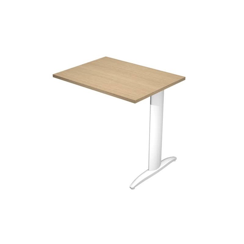 Allungo diretto con fianco metal a T 80x60xH.72 cm rovere Presto gamba bianco opaco 9010 - ALL-PRM-C-AN