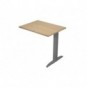 Allungo diretto con fianco metal a T 80x60xH.72 cm rovere Presto gamba antracite opaco 7016 - ALL-PRM-C-AF