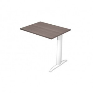 Allungo diretto con fianco metal a T 80x60xH.72 cm frassino toscano Presto gamba bianco opaco 9010 - ALL-PRM-F-AN