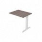 Allungo diretto con fianco metal a T 80x60xH.72 cm frassino toscano Presto gamba verniciata effetto cromato -