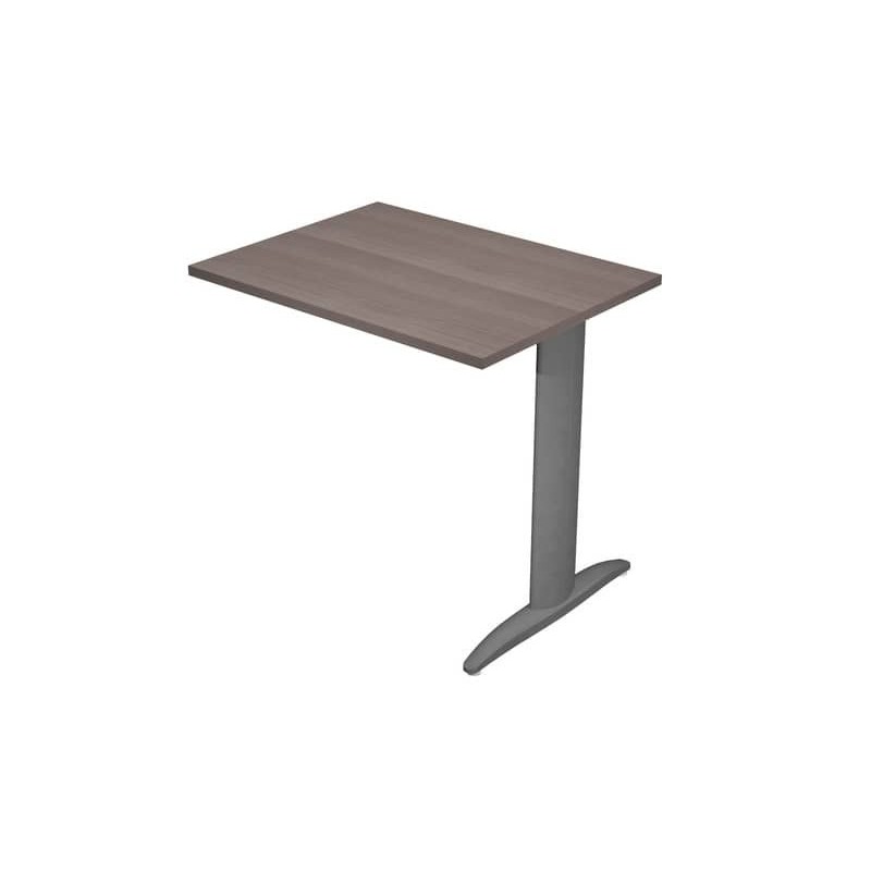 Allungo diretto con fianco metal a T 80x60xH.72 cm frassino toscano Presto gamba antracite opaco 7016 -