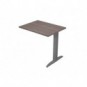 Allungo diretto con fianco metal a T 80x60xH.72 cm frassino toscano Presto gamba antracite opaco 7016 -