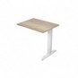 Allungo diretto con fianco metal a T 80x60xH.72 cm rovere canadese Presto gamba grigio alluminio 9006 -