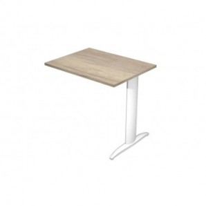 Allungo diretto con fianco metal a T 80x60xH.72 cm rovere canadese Presto gamba bianco opaco 9010 - ALL-PRM-J-AN