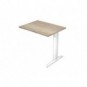 Allungo diretto con fianco metal a T 80x60xH.72 cm rovere canadese Presto gamba bianco opaco 9010 - ALL-PRM-J-AN