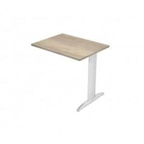 Allungo diretto con fianco metal a T 80x60xH.72 cm rovere canadese Presto gamba verniciata effetto cromato -