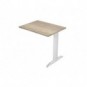 Allungo diretto con fianco metal a T 80x60xH.72 cm rovere canadese Presto gamba verniciata effetto cromato -