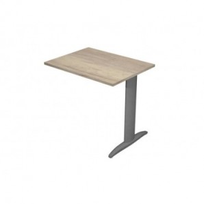Allungo diretto con fianco metal a T 80x60xH.72 cm rovere canadese Presto gamba antracite opaco 7016 -