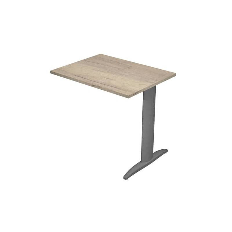 Allungo diretto con fianco metal a T 80x60xH.72 cm rovere canadese Presto gamba antracite opaco 7016 -