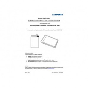 Busta a sacco Blasetti Self bianco - 100 g/m² - in conf. 25 buste - 300x400 mm 539