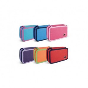 Espositore 12 astucci Nikoffice a 3 zip - colori assortiti classici - 32NIK207