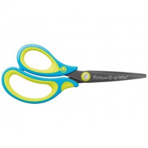 Forbici Pelikan Griffix 15 cm blu per mancini - confezione da 5 pezzi - 100401656