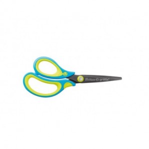 Forbici Pelikan Griffix 15 cm blu per mancini - confezione da 5 pezzi - 100401656