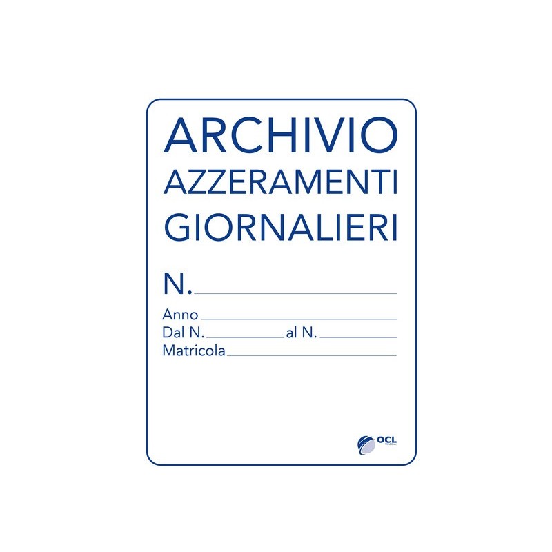 Cartellina registro azzeramenti giornalieri 31x24,5 cm O.C.L. 13 fogli - 1206