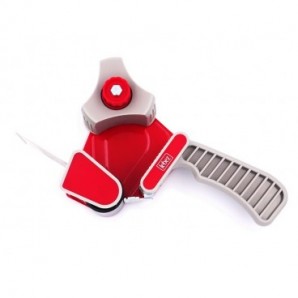 Dispenser Lebez con frizione regolabile per nastri da imballo fino a 50 mm grigio/rosso - 08