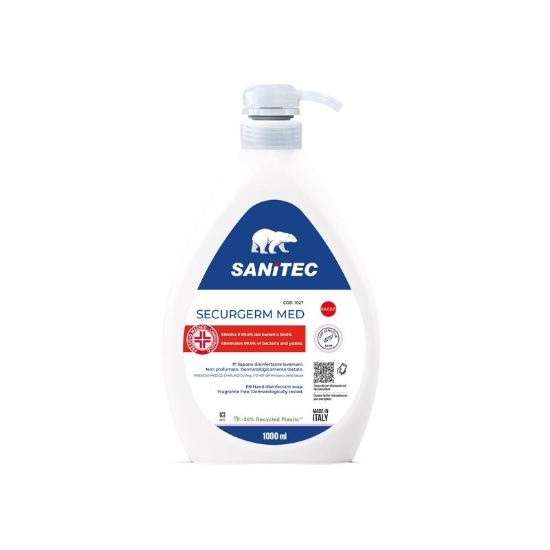 Sapone liquido Sanitec Securgerm disinfettante P.M.C. 1 L - 1027
