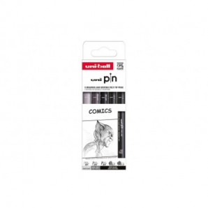 Fineliner Pin Comics Uni Mitsubishi - conf. 12 pz - punte assortite M PIN ASP019