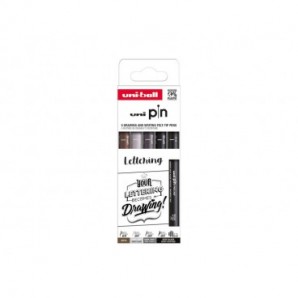 Fineliner Pin Lettering Uni Mitsubishi - conf. 12 pz - elementi assortiti M PIN ASP012