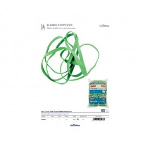 Fettucce in gomma verde 8 mm Nikoffice in busta da 1 Kg - Ø 150 mm - 06NIK031