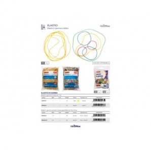 Elastici in gomma Nikoffice in busta da 1 Kg - misure e colori assortiti - 06NIK032