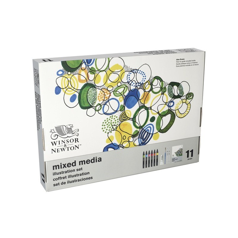 Confezione Winsor&Newton Mixed media Illustration Set - 11 pezzi - soggetti assortiti - 0290180