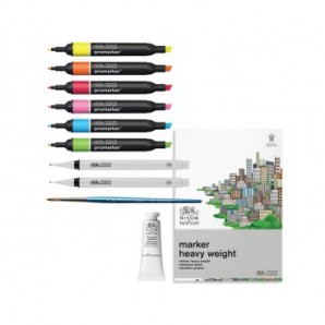 Confezione Winsor&Newton Mixed media Illustration Set - 11 pezzi - soggetti assortiti - 0290180