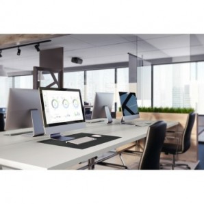 Sottomano Durable 53x40 cm con bordi arrotondati in PPL opaco nero - 7132-01