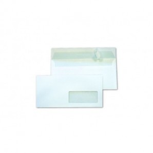 Busta Blasetti Super Strip con finestra - 90 g/m² lembo strip 11x23 cm - bianco - conf. 500 pz - 0148