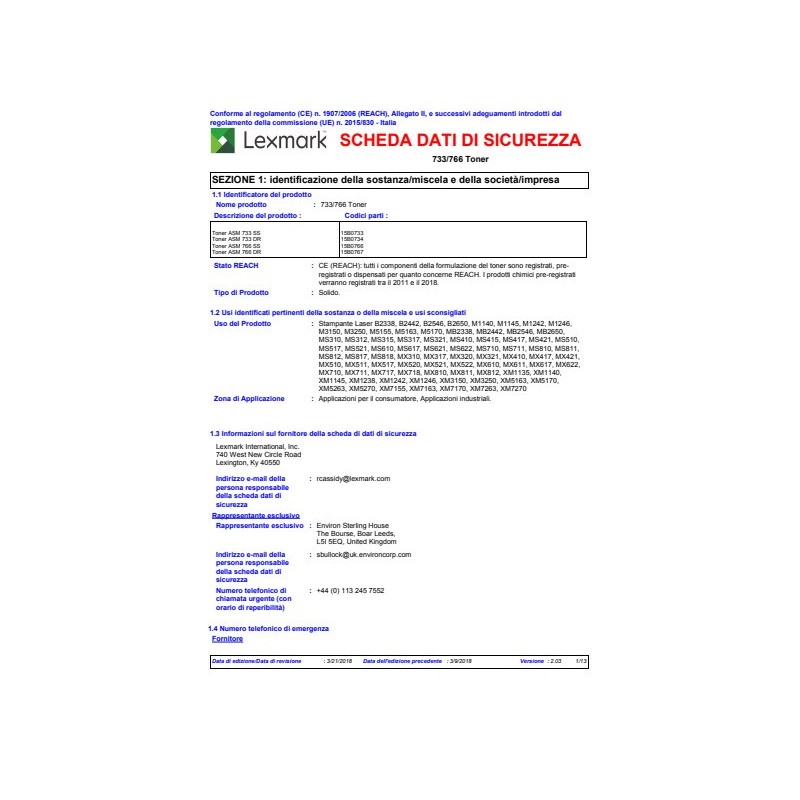 Unità di immagine Lexmark nero 60000 pagine 56F0Z00