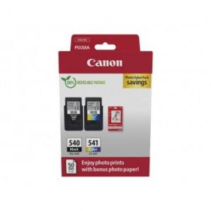 Cartuccia Inkjet Canon PG540 + CL541 - nero + ciano, magenta e giallo - confezione fogli inclusa - 5225B013