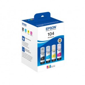Cartuccia Epson Ecotank 104 multipack nero, ciano, magenta e giallo - C13T00P640