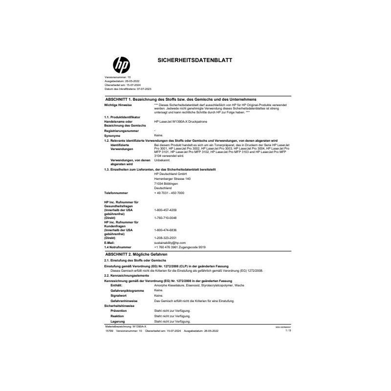 Toner HP 139X nero W1390X