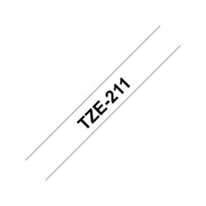 Nastro laminato per etichettarice Brother - 6 mm x 8 m - nero/bianco - TZe-211
