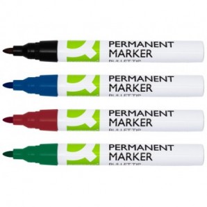 Marcatore permanente Q-Connect con fusto in metallo e punta conica 4 mm nero KF11708