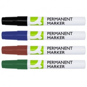 Marcatore permanente Q-Connect con fusto in metallo e punta conica 4 mm nero KF11708