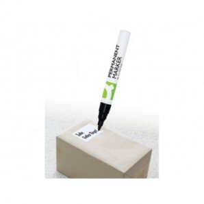 Marcatore permanente Q-Connect con fusto in metallo e punta conica 4 mm nero KF11708