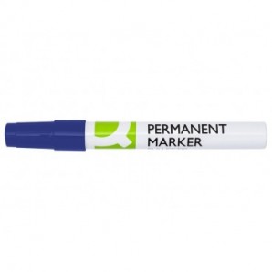 Marcatore permanente Q-Connect con fusto in metallo e punta conica 4 mm blu KF11709
