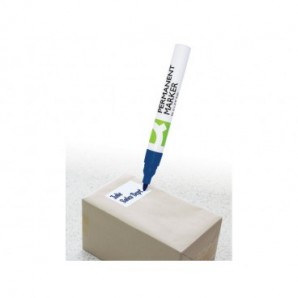 Marcatore permanente Q-Connect con fusto in metallo e punta conica 4 mm blu KF11709