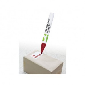 Marcatore permanente Q-Connect con fusto in metallo e punta conica 4 mm rosso KF11710