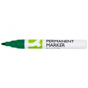 Marcatore permanente Q-Connect con fusto in metallo e punta conica 4 mm verde KF11711
