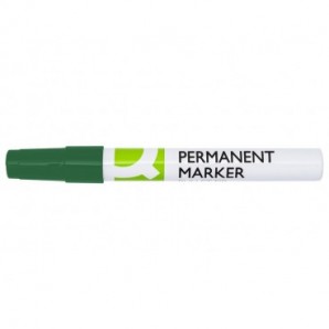Marcatore permanente Q-Connect con fusto in metallo e punta conica 4 mm verde KF11711