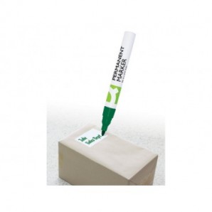 Marcatore permanente Q-Connect con fusto in metallo e punta conica 4 mm verde KF11711
