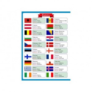 Maxi quaderno Logos Quirebook A4 - 80 g/m² - 40 ff - 1R - azzurra - bandiere