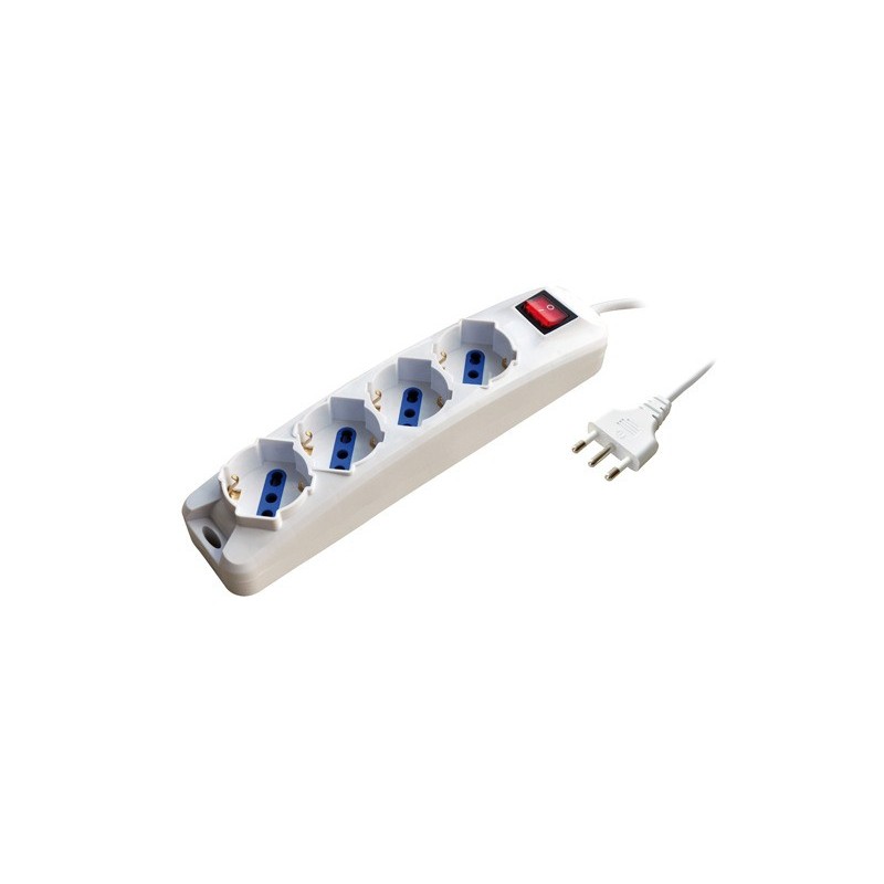 Multipresa schuko/bipasso MKC cavo da 1,5 m con interruttore 4 posizioni bianco - 492518316