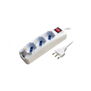Multipresa a 3 posti schuko/bipasso 16A bianca MKC con interruttore 492518408